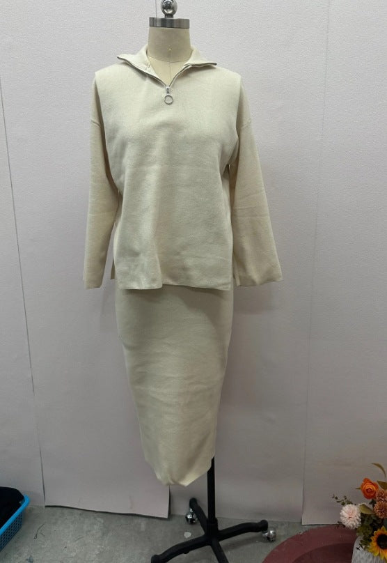 Women's Autumn Fashion Solid Color Loose Zip Suits