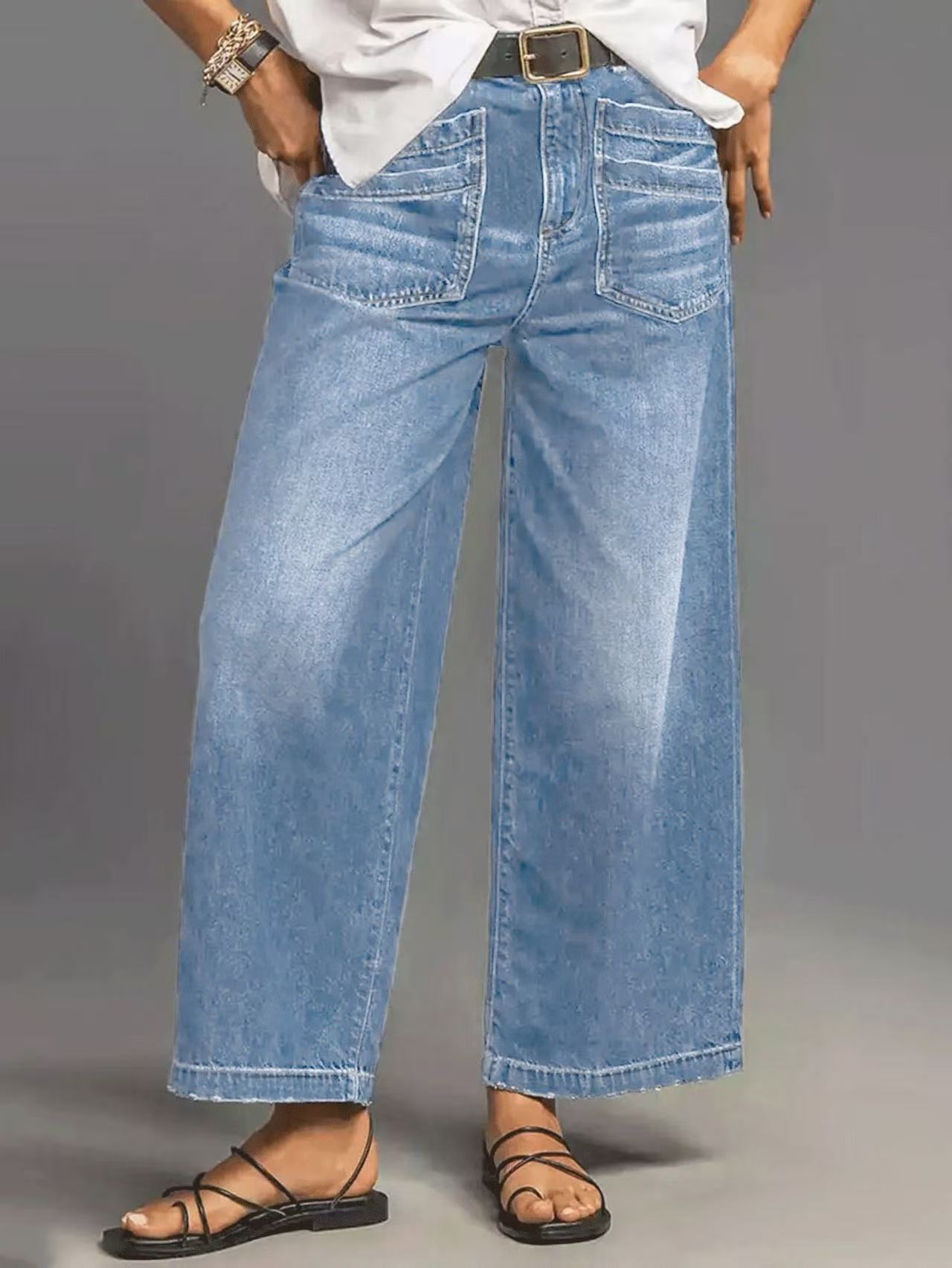 Loose Wide Leg Summer Trousers Fashion Personality Trendy Ladies Retro Jeans