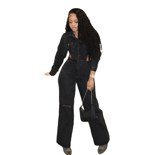 Durable Elegant Denim Casual Stretch Fashion Jumpsuits