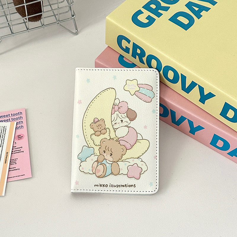 Cute Leather Overseas Passport Cover Storage Card Holder