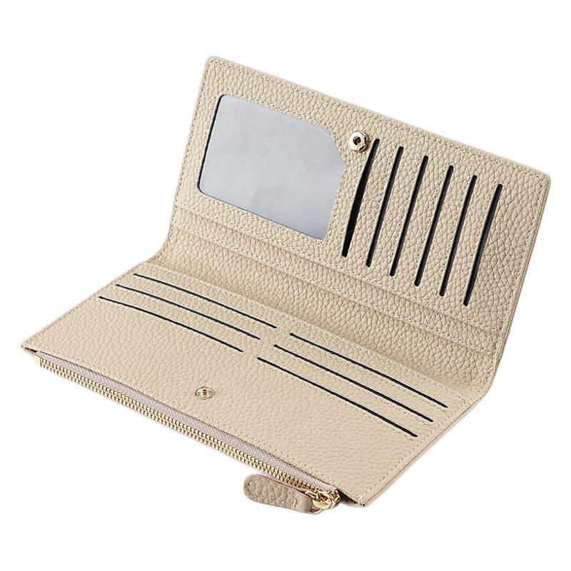 Litchi Pattern Leather Large Capacity Multiple Ladies Wallets