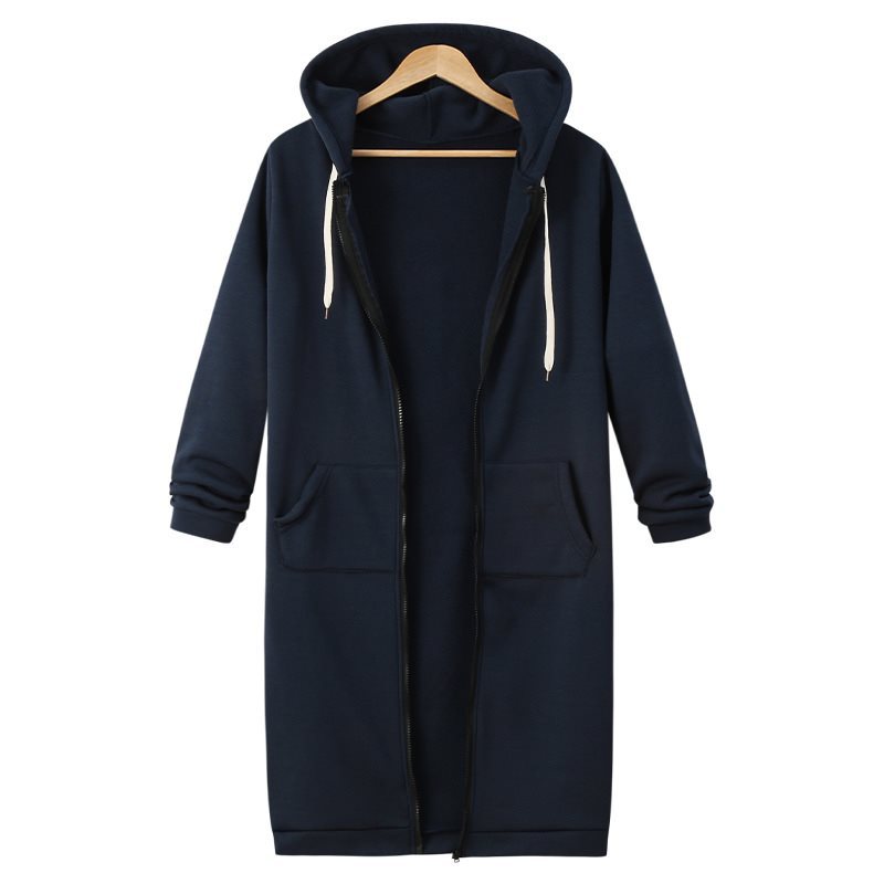 Women's Fleece Pullover Long Hooded Sleeve Mid-length Women's Sweater, Sweater
