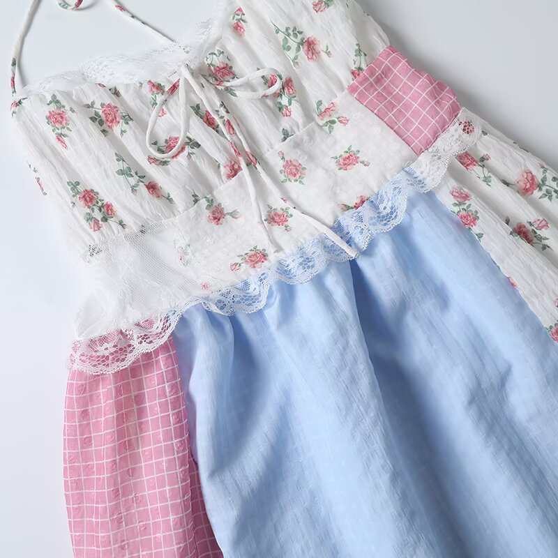 Women's Source Floral Lace Halter Dress Dresses
