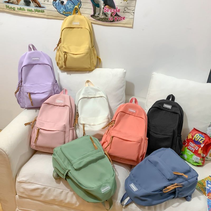 Solid Color Korean Style Early High Backpacks