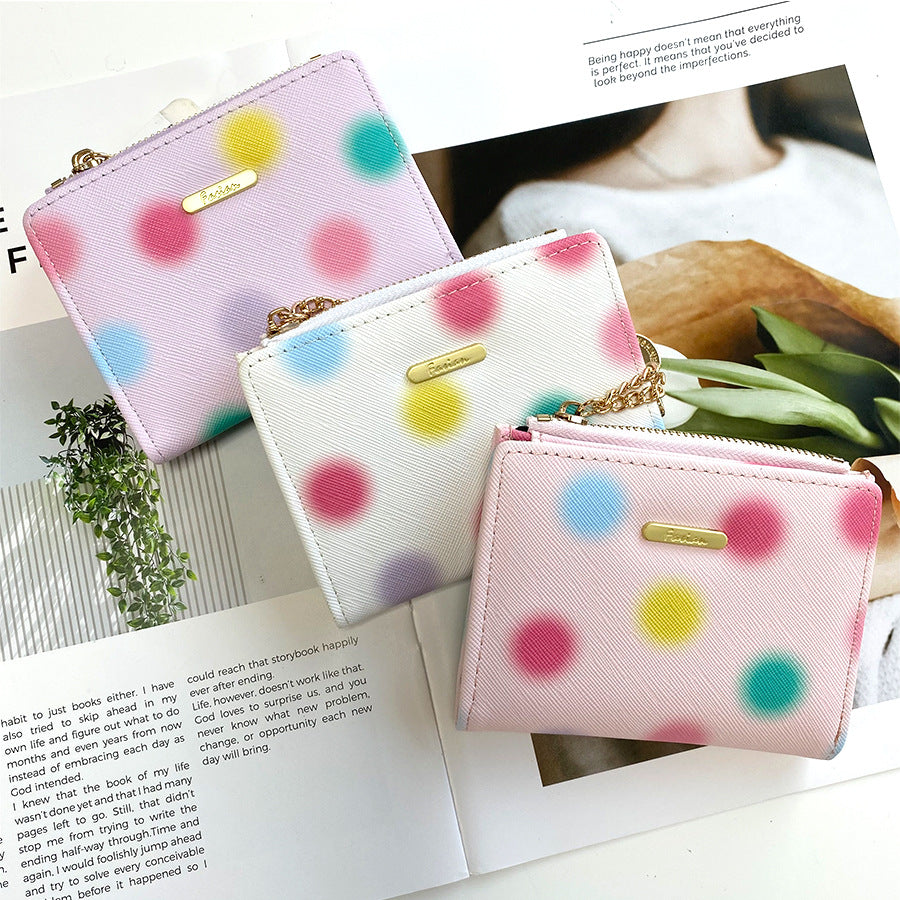 Women's High-grade Korean Style Love Pendant Short Ladies Wallets