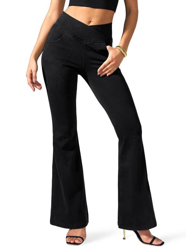 Women's Fashionable High Waist Skinny Elastic Cross Jeans