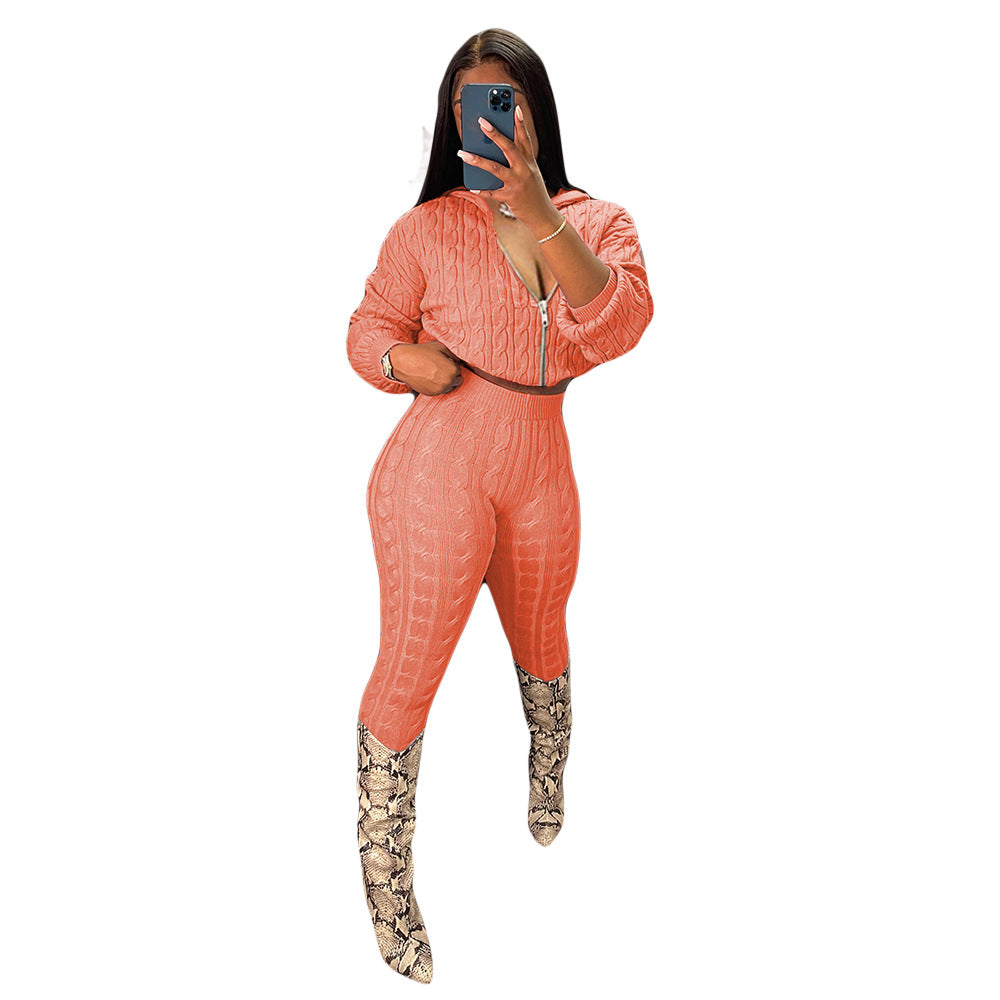 Women's Creative Personality Zipper Set Two-piece Suits