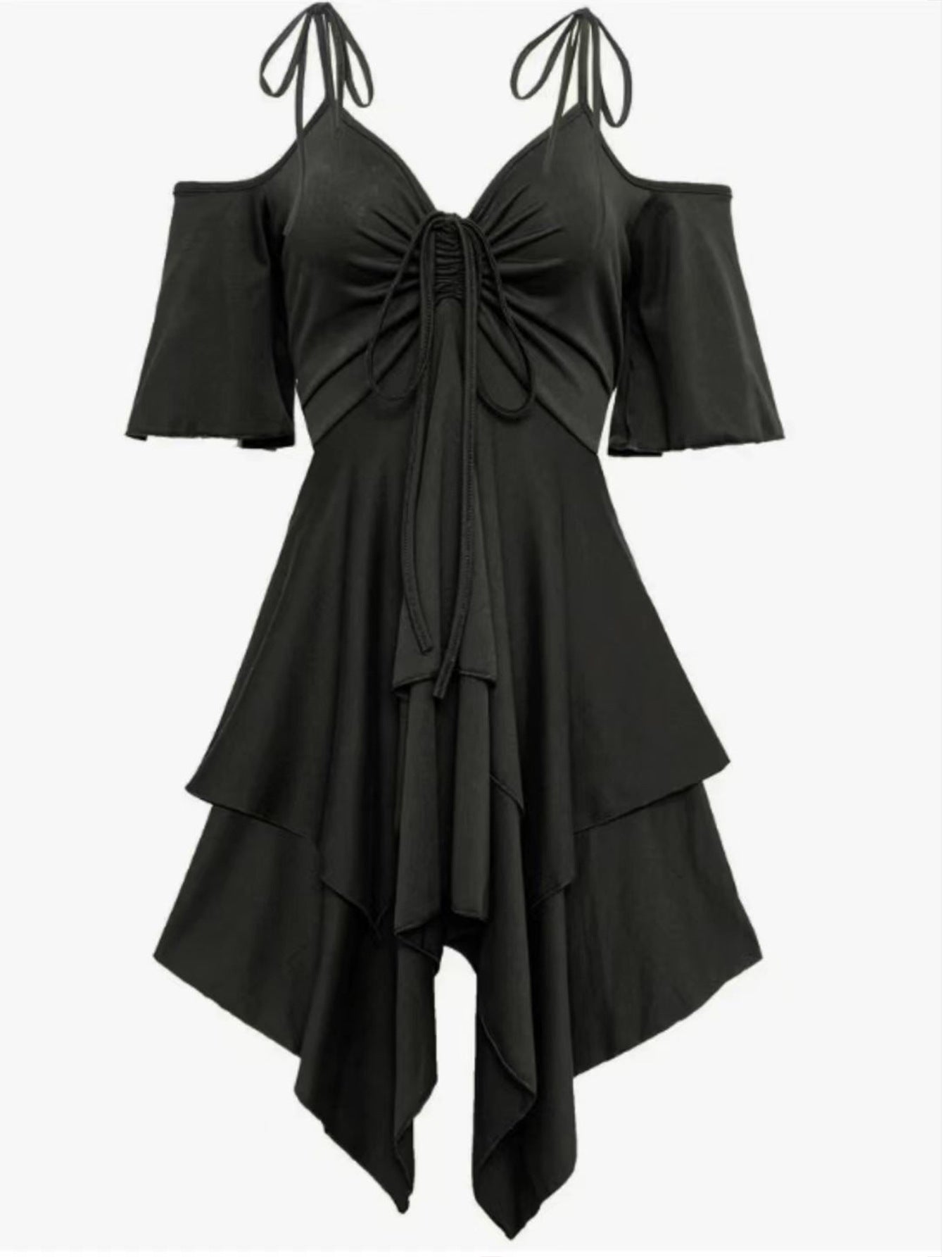 Women's Street Hipster Cold Shoulder Sleeve Casual Dress