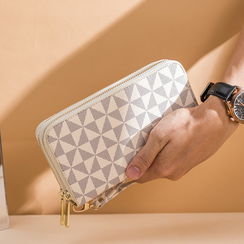 Unisex Double Zipper Long Fashion Printed Ladies Wallets