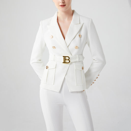 Women's Two-color Pocket Slim Fit Small Business Blazers