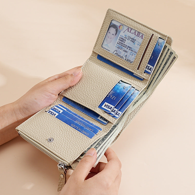 Women's Genuine Leather Integrated Multifunctional Cowhide Zipper Bags