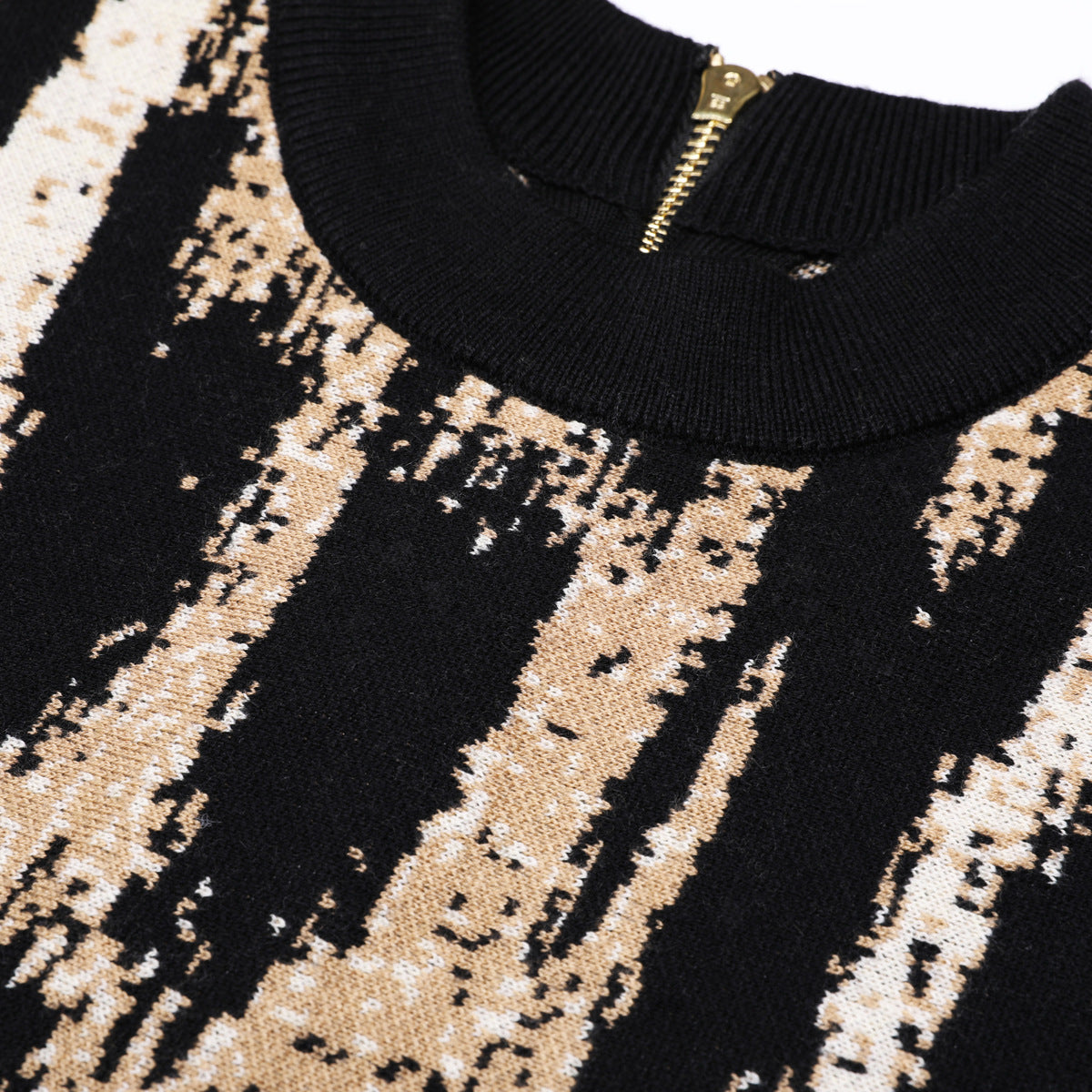 Summer Leopard Print Embroidery Fashionable Knitted Sleeve A- Dresses