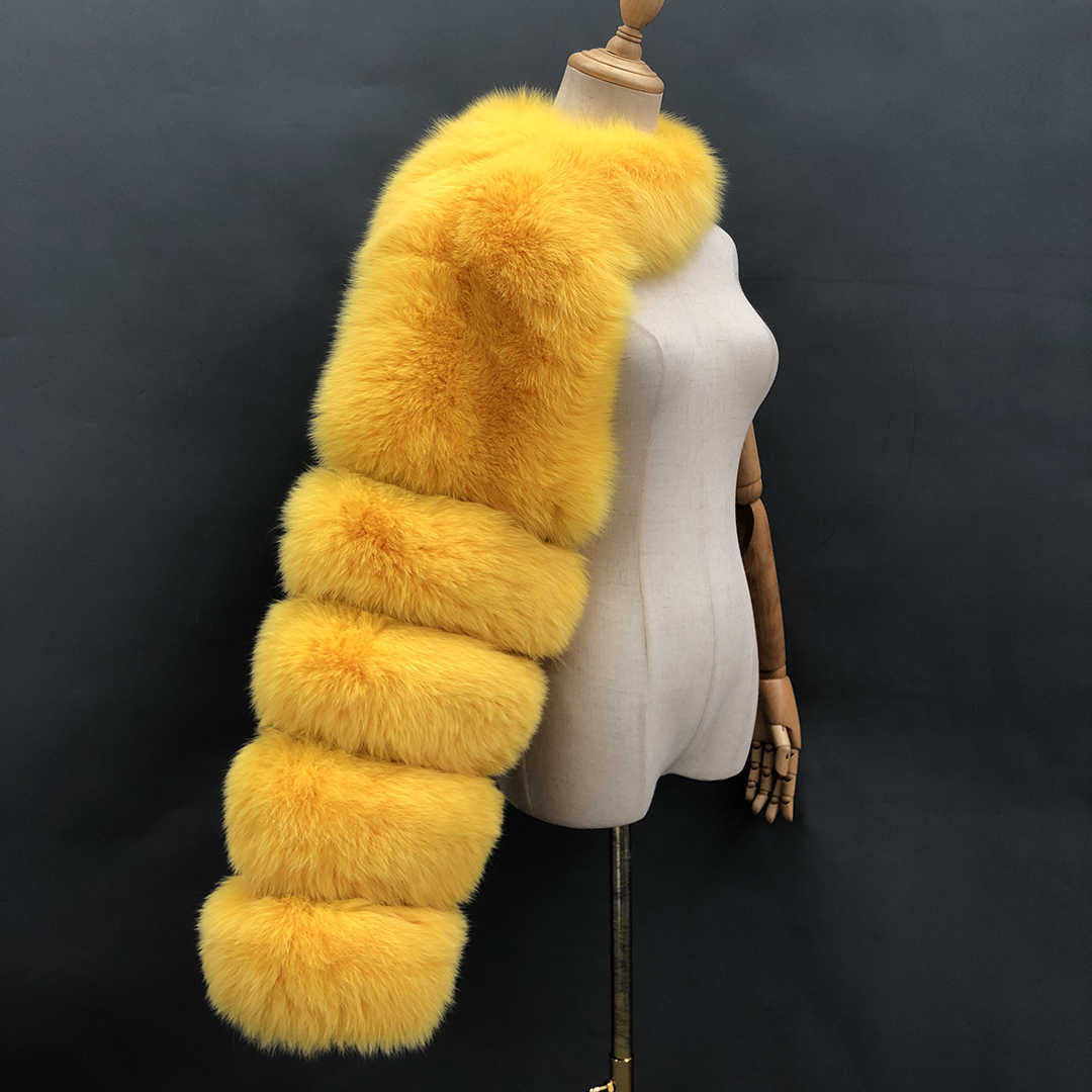 Women's Fur Fox Shawl Imitation Long Sleeve Coats