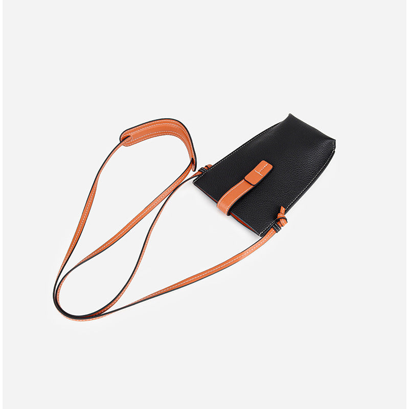 Women's Mini Simple First Layer Cattlehide Fashion Phone Bags