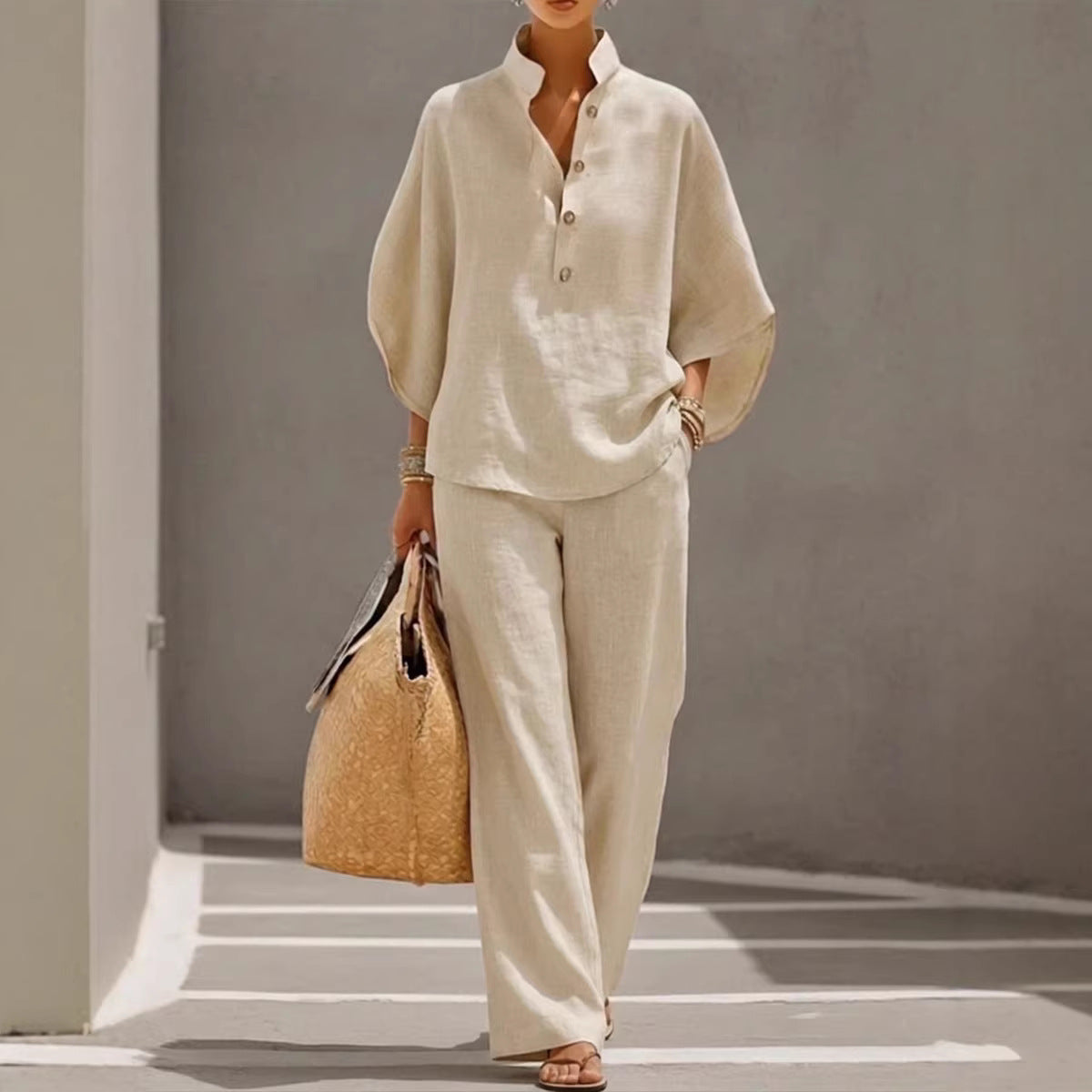 Women's Shirt Outfit Button Loose Comfort Suits