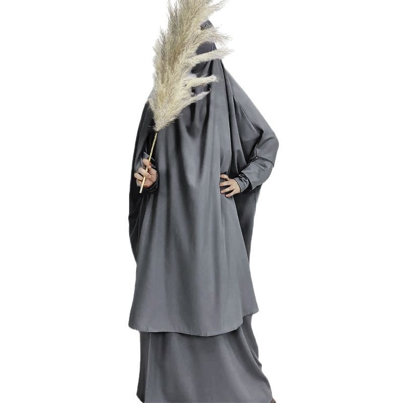 Women's Turkish Two-piece Veil Robe Solid Color Dresses