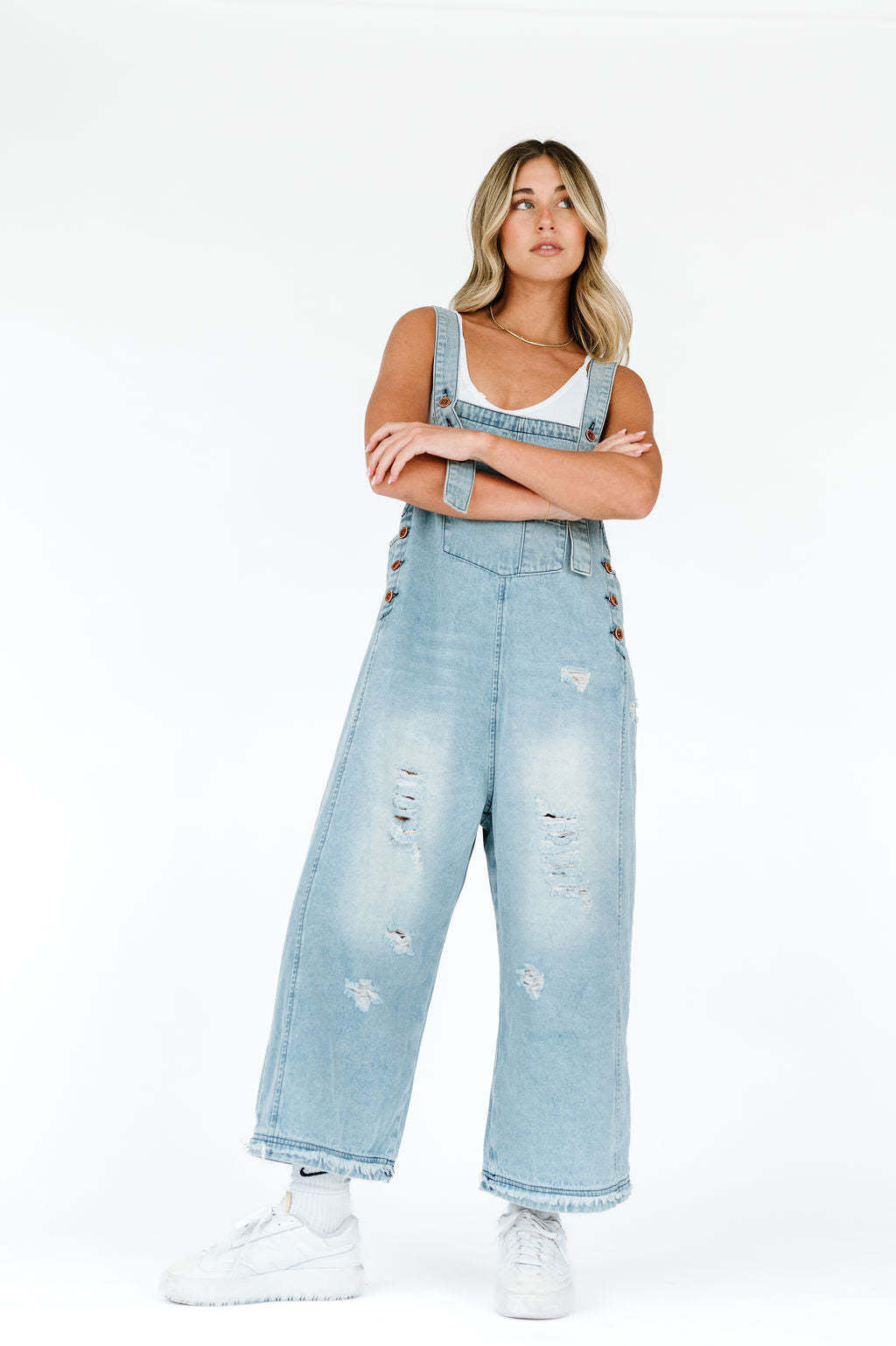 Women's Make Old Ripped Loose Wide Leg Comfortable Leisure Jeans