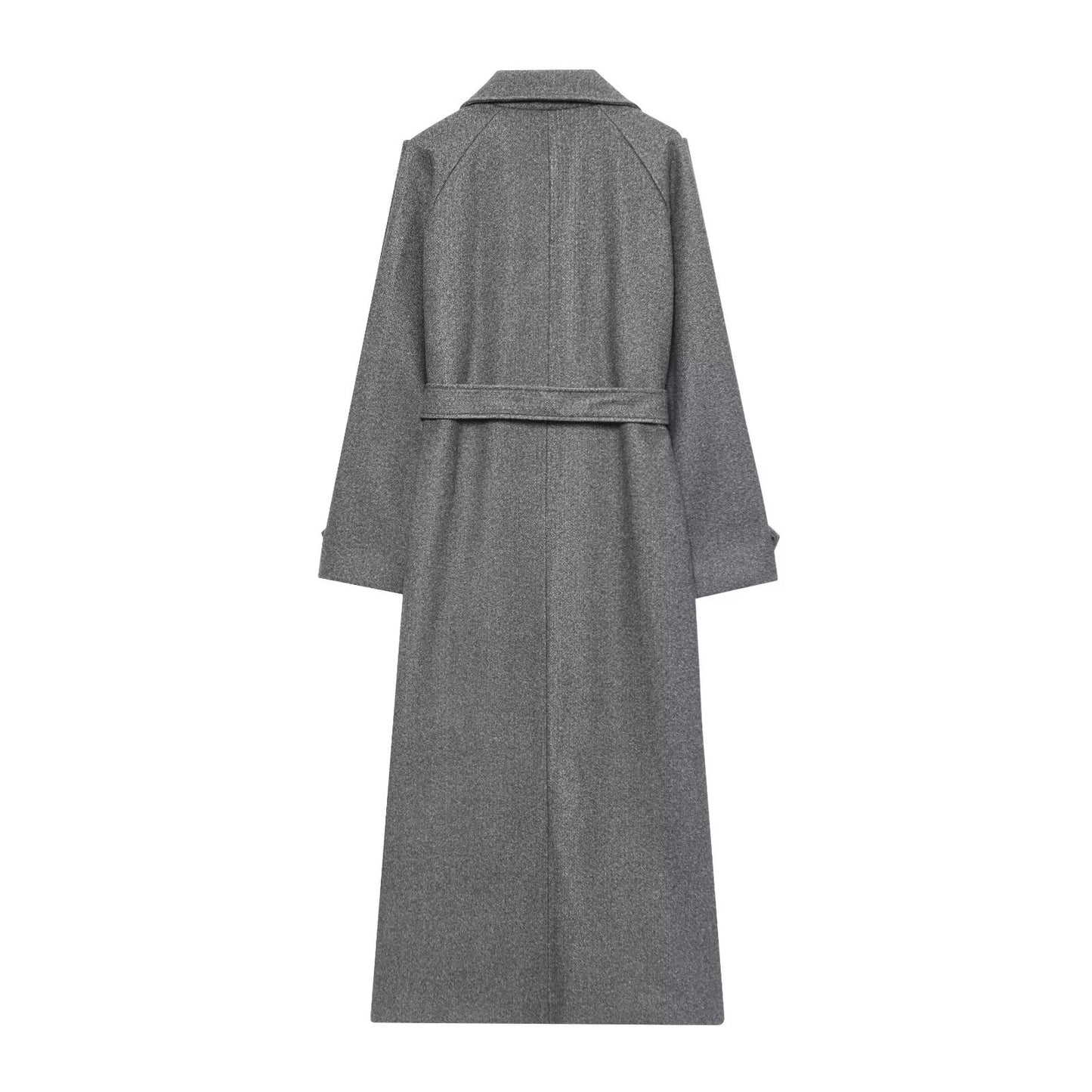 Women's Retro High-grade Woolen Belt Overcoat Jackets
