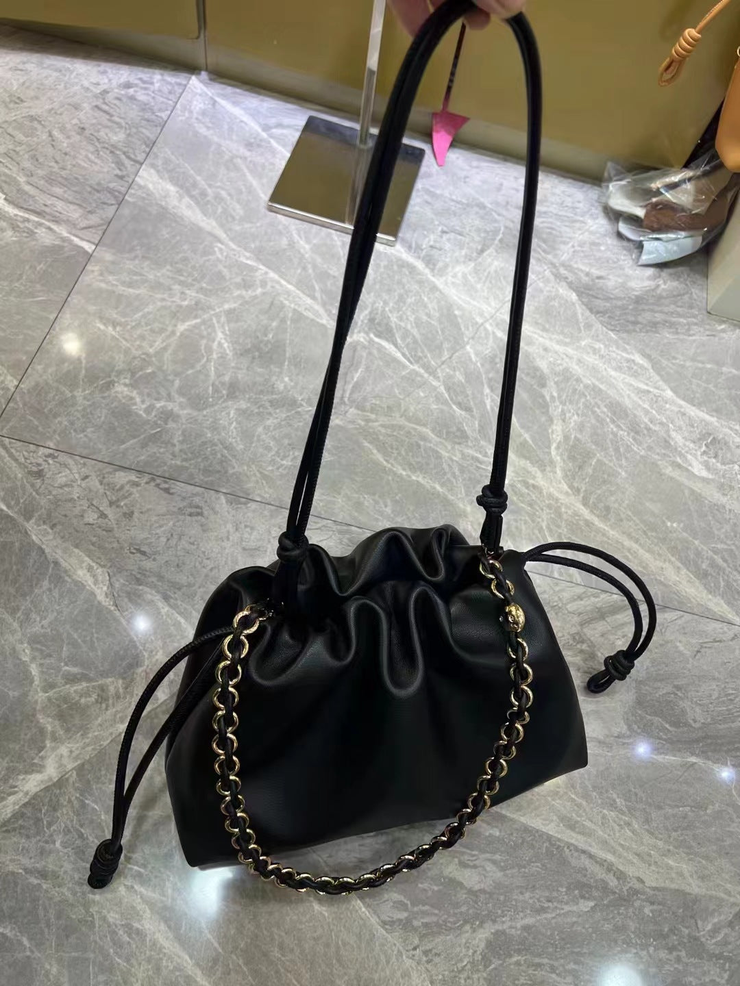 Women's Advanced Pleated Cloud Chain Underarm Genuine Bags