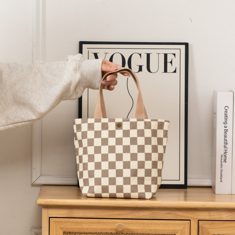 Style Corduroy Retro Woven Mummy Lunch Handbags