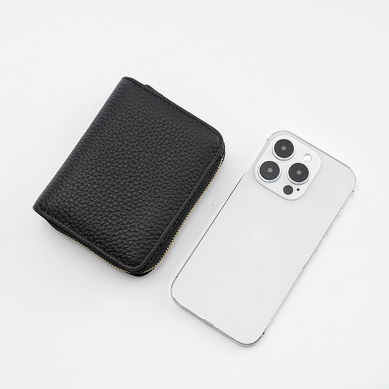 Women's Fashion Solid Color First Layer Cowhide Ladies Wallets