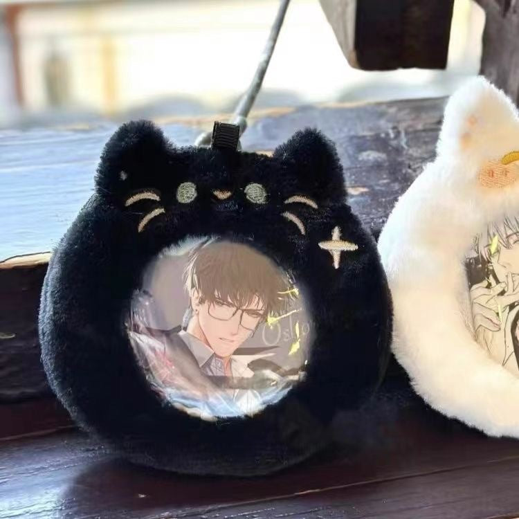 Fox Plush Bar Pendant Cartoon Transparent Display Card Holder