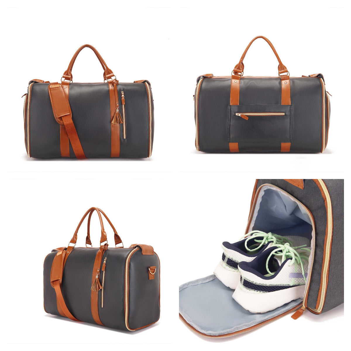 Women's Convenient Carry-on Garment Large Leather Canvas Travel Bags