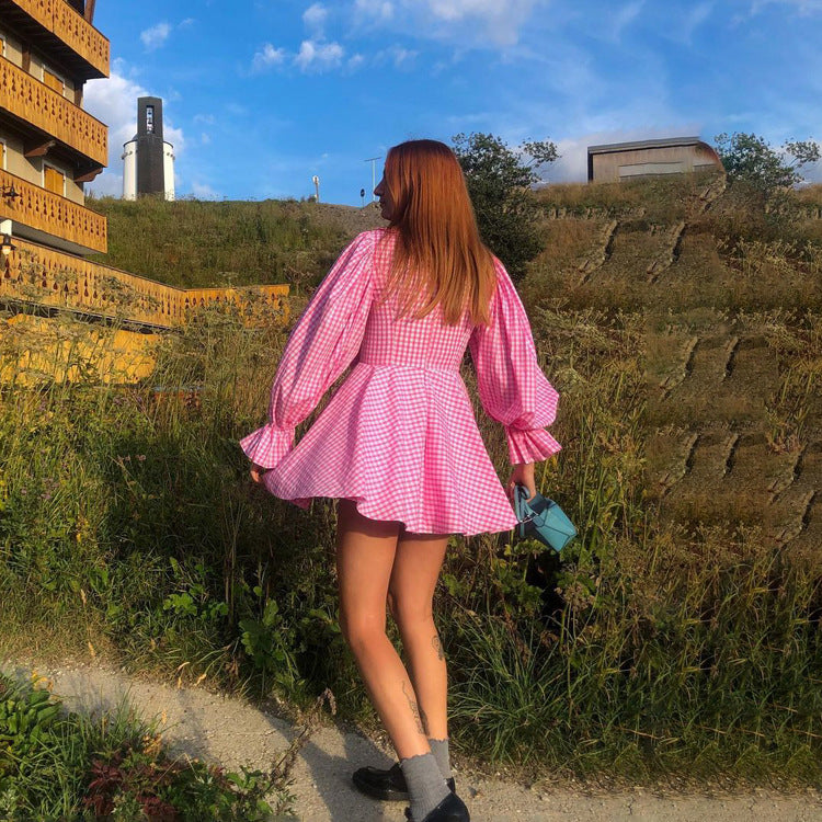Women's Butterfly Collar Long-sleeved Dress Graceful Fashionable Dresses