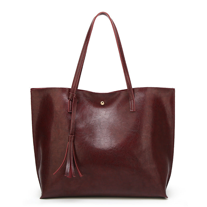 Women's Leather Patent Surface Portable Large Summer Capacity Tote Bags