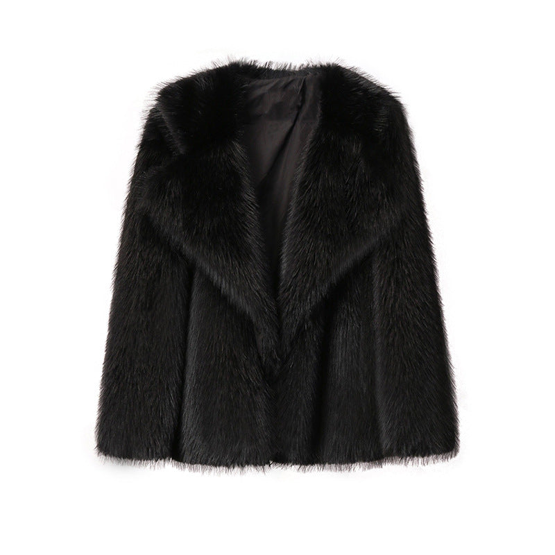 Women's Lapel Leather Fur Faux Loose Korean Coats