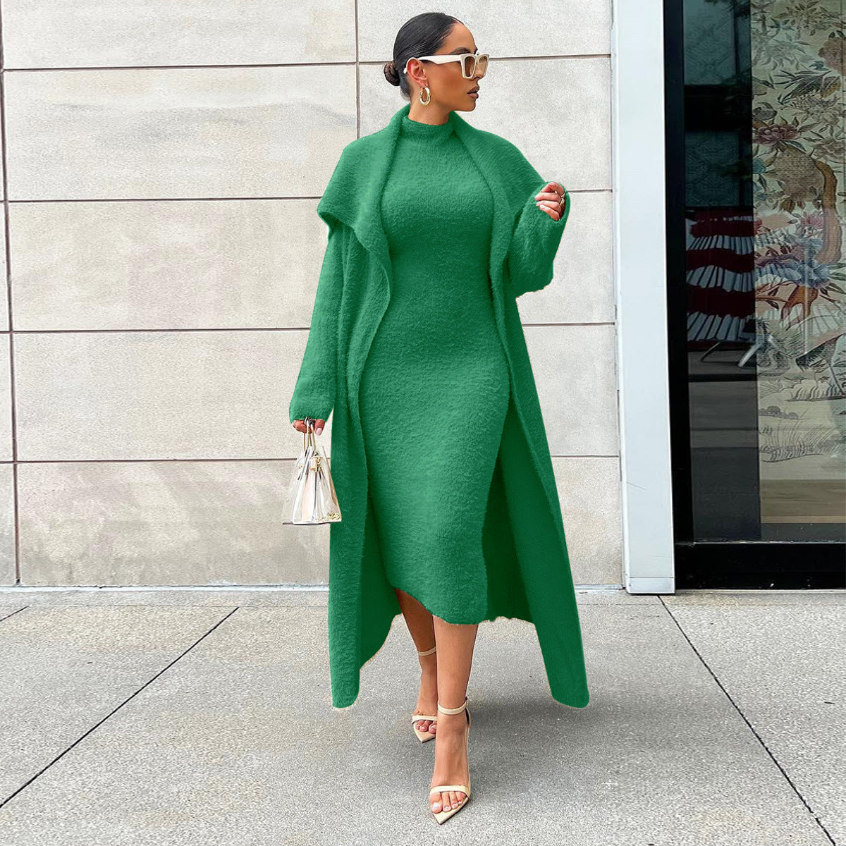 Women's Fashion Loose Double-sided Veet Dress Suits