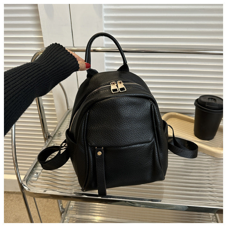 Women's Korean Soft Leather Fashion Artistic Backpacks