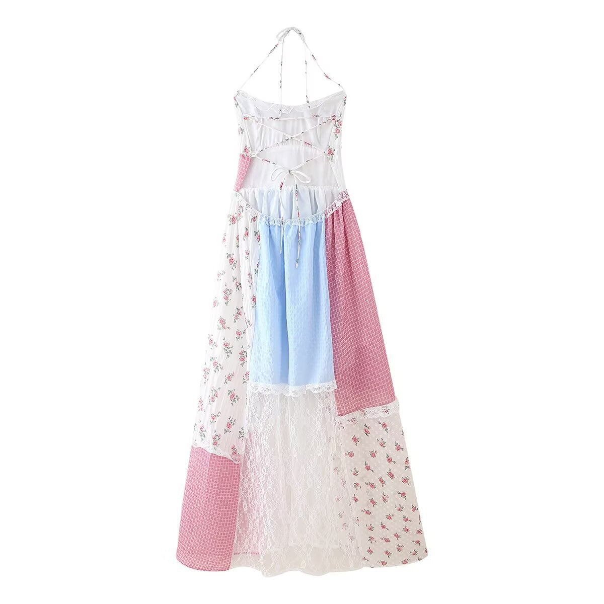 Women's Source Floral Lace Halter Dress Dresses
