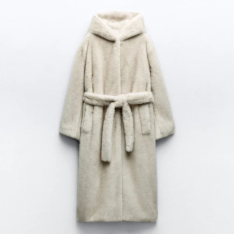 Women's Faux Fur Long Mink Leather Soft Coats
