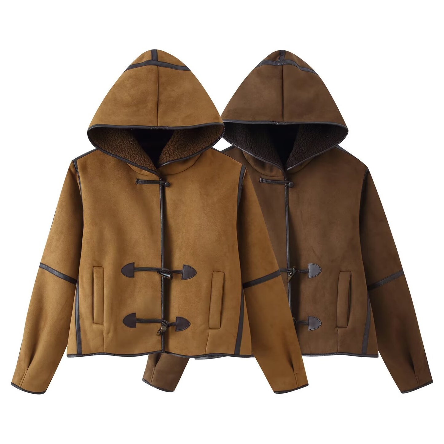 Women's Fashion Casual Profile Loose Hooded Fur Coats