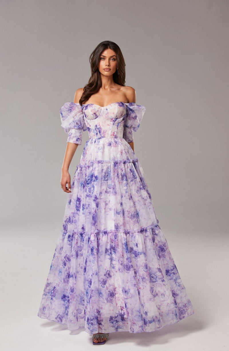 Women's Fashion Organza Fairy Long Elegant Dress Dresses