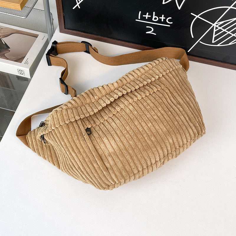 Men's Large Capacity College Style Simple Corduroy Bags