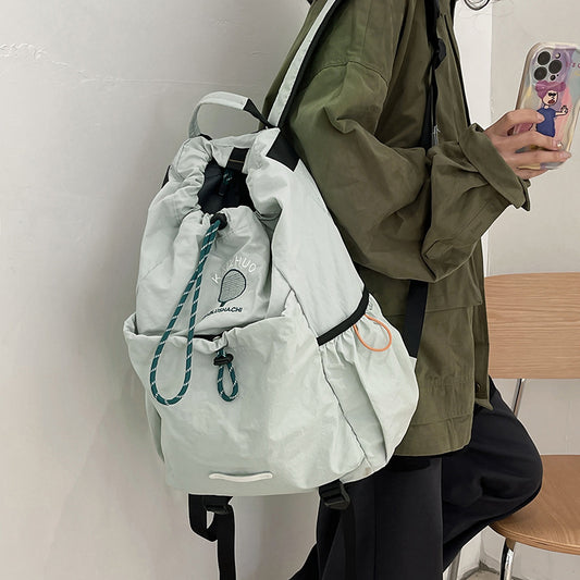 Drawstring Canvas Large Capacity College Mountain Backpacks