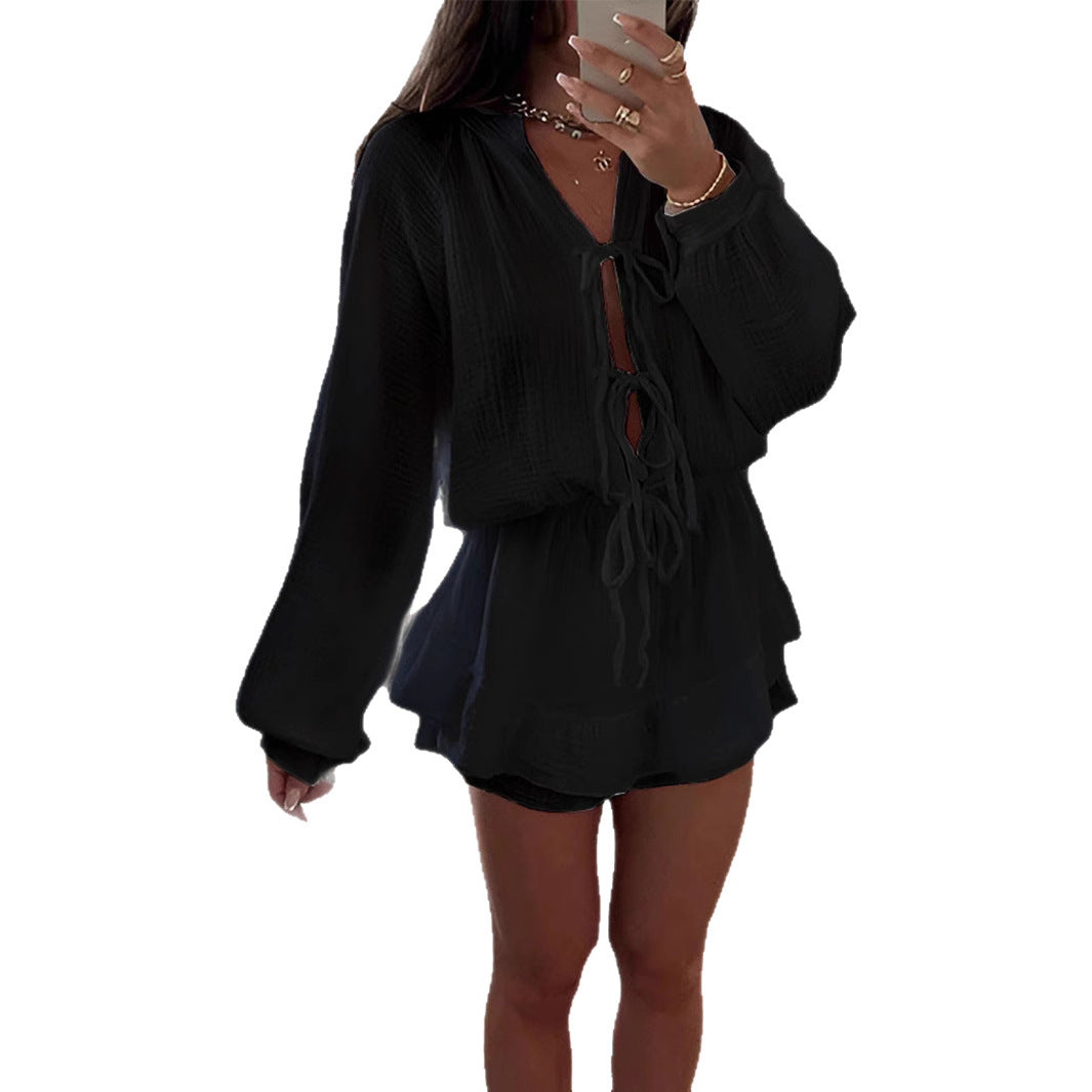 Women's Lantern Sleeve High Waist Ralph Large Dress