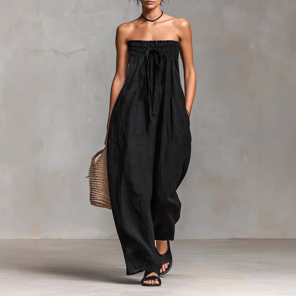 Cool Women's Spring Tube Smocking Strapless Tops
