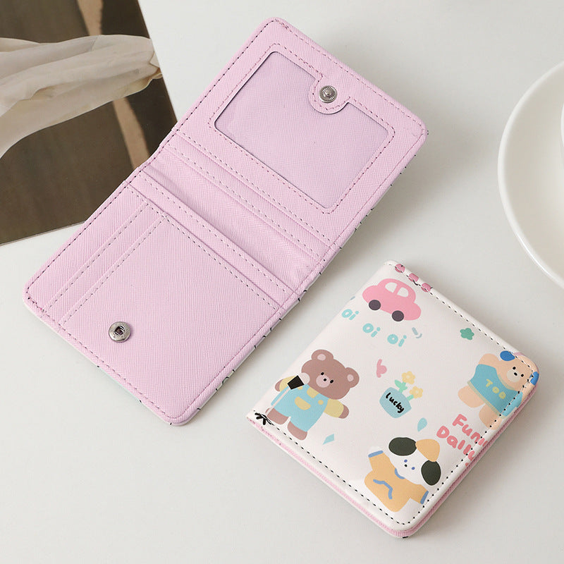 Women's Fashionable Short Large Capacity Zipper Pocket Card Holder