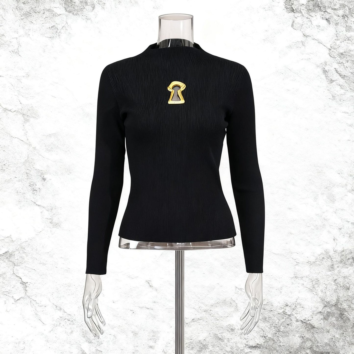 Sexy Hot Metal Hollow Decorative Slim Fit Slimming Sweaters