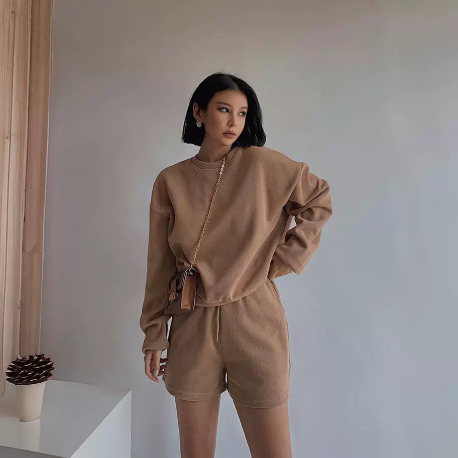 Two-piece Set Long Sleeve Solid Color Fashion Casual Suit