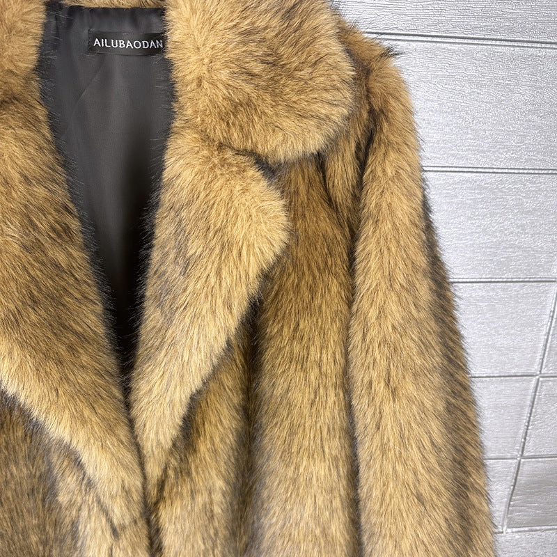 Women's Wolf Fur Imitation Plush Furry Female Suits