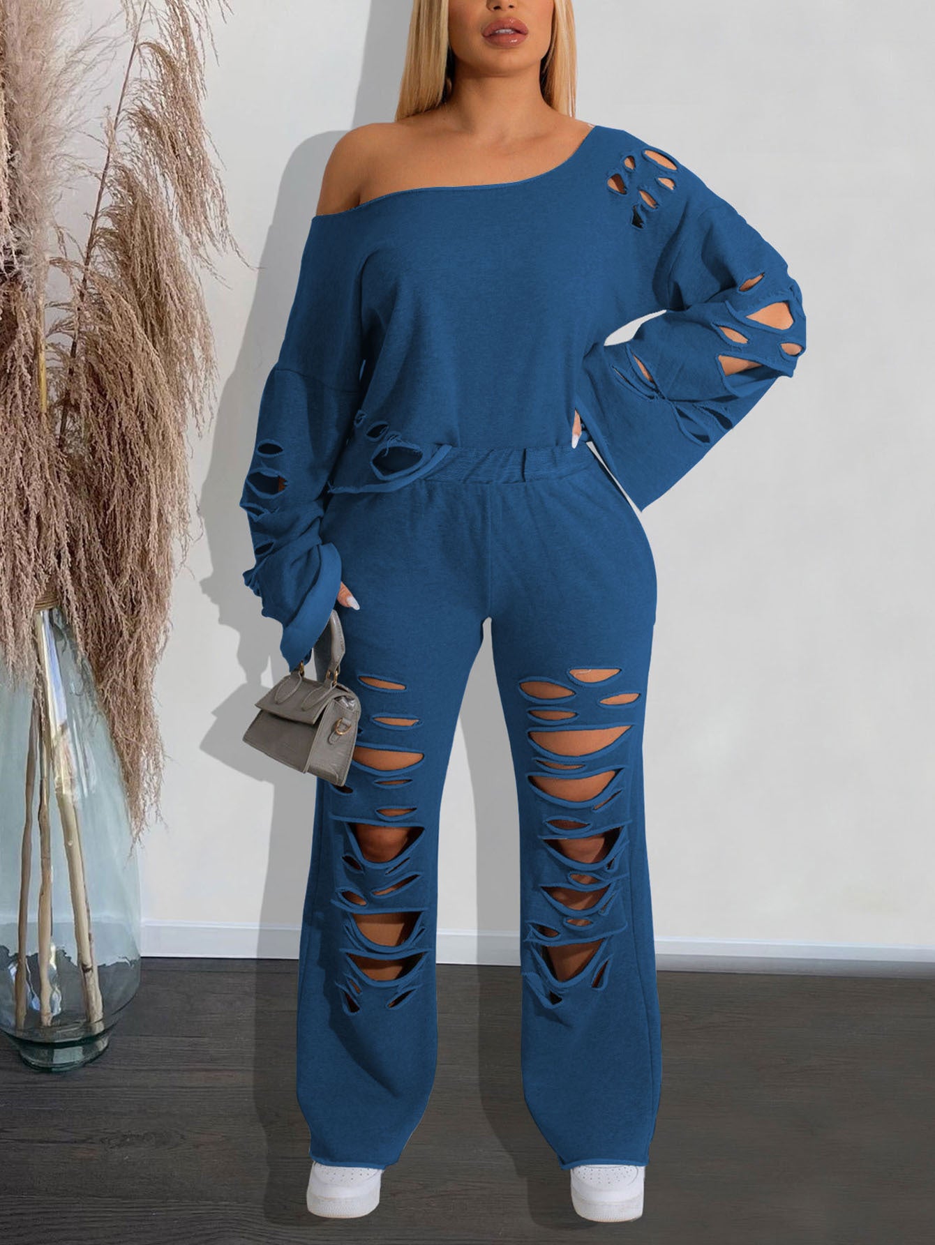 Tide Ripped Sports Two-piece Set Loose Suits
