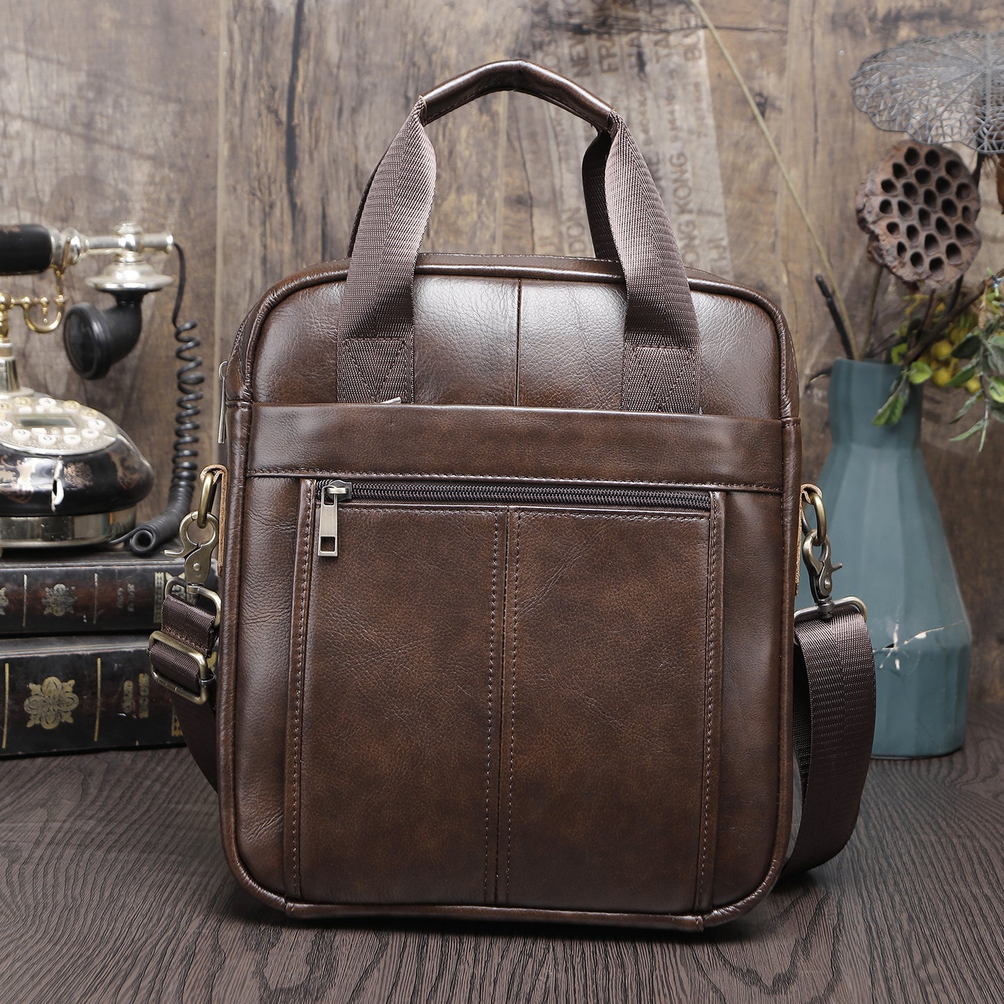 Men's Leather First Layer Cowhide Vintage Men's Shoulder Bags