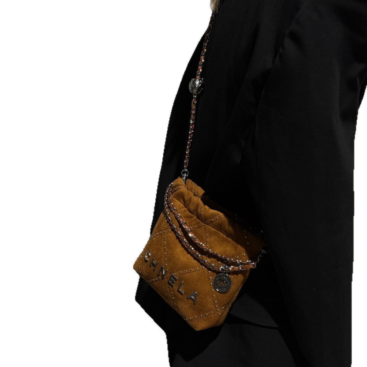 Women's Suede Pattern Retro Debutante Style Chain Tote Bags