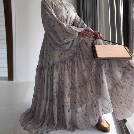 Autumn Fashion Printed Bohemian Style Large Swing Dresses