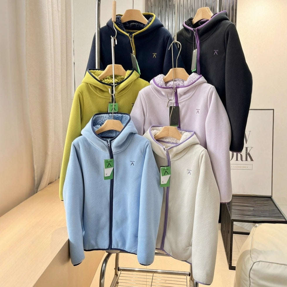 Women's Fleece Warm Berber Thick Loose Sports Sweaters