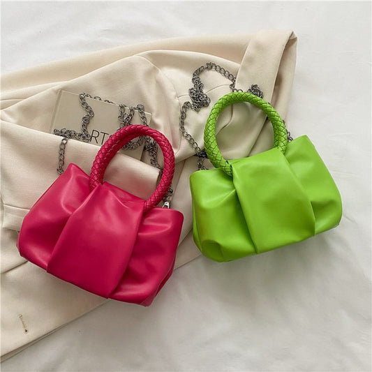 Women's Woven Portable Cloud Trendy Niche Solid Color Bags